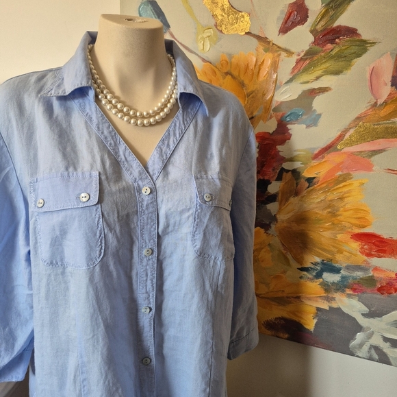 Light Blue Button-Up Shirt - Picture 2 of 16